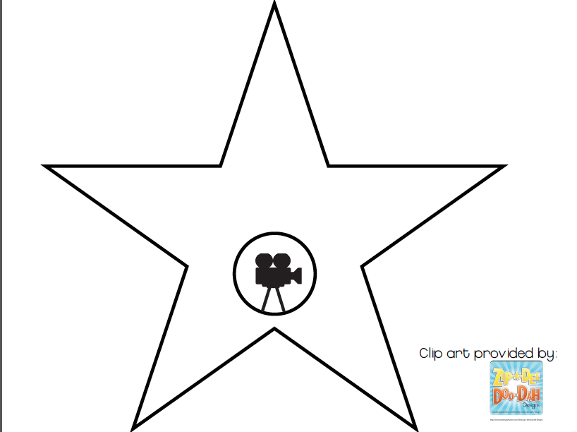 Hollywood Walk Of Fame Star Templates Printable Sketch Coloring Page